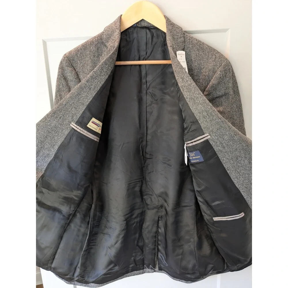 NWT Brooks Brothers 346 Fitzgerald Fit Grey Herringbone Wool Sport Coat 39R